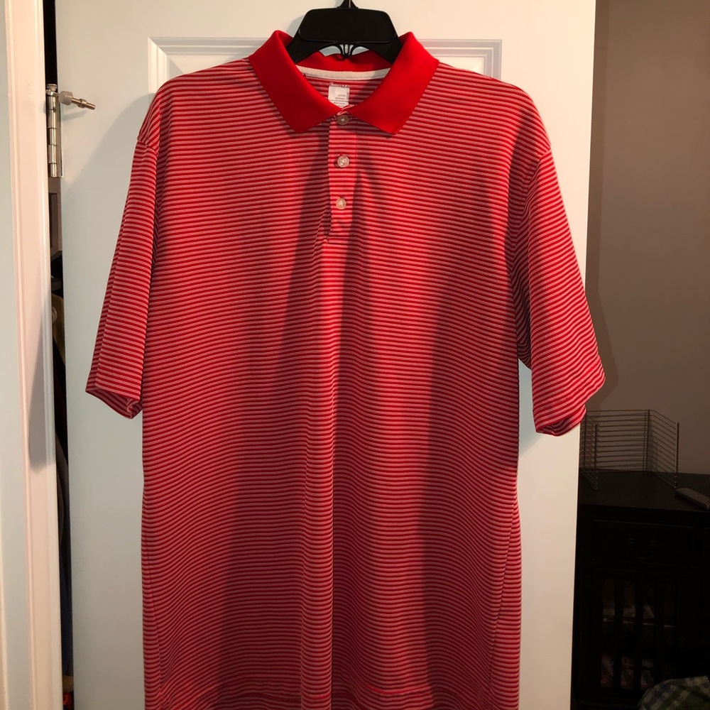 Men’s Polo Red & White Stripes